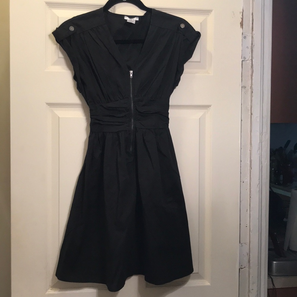 Bar III Black, front zip dress